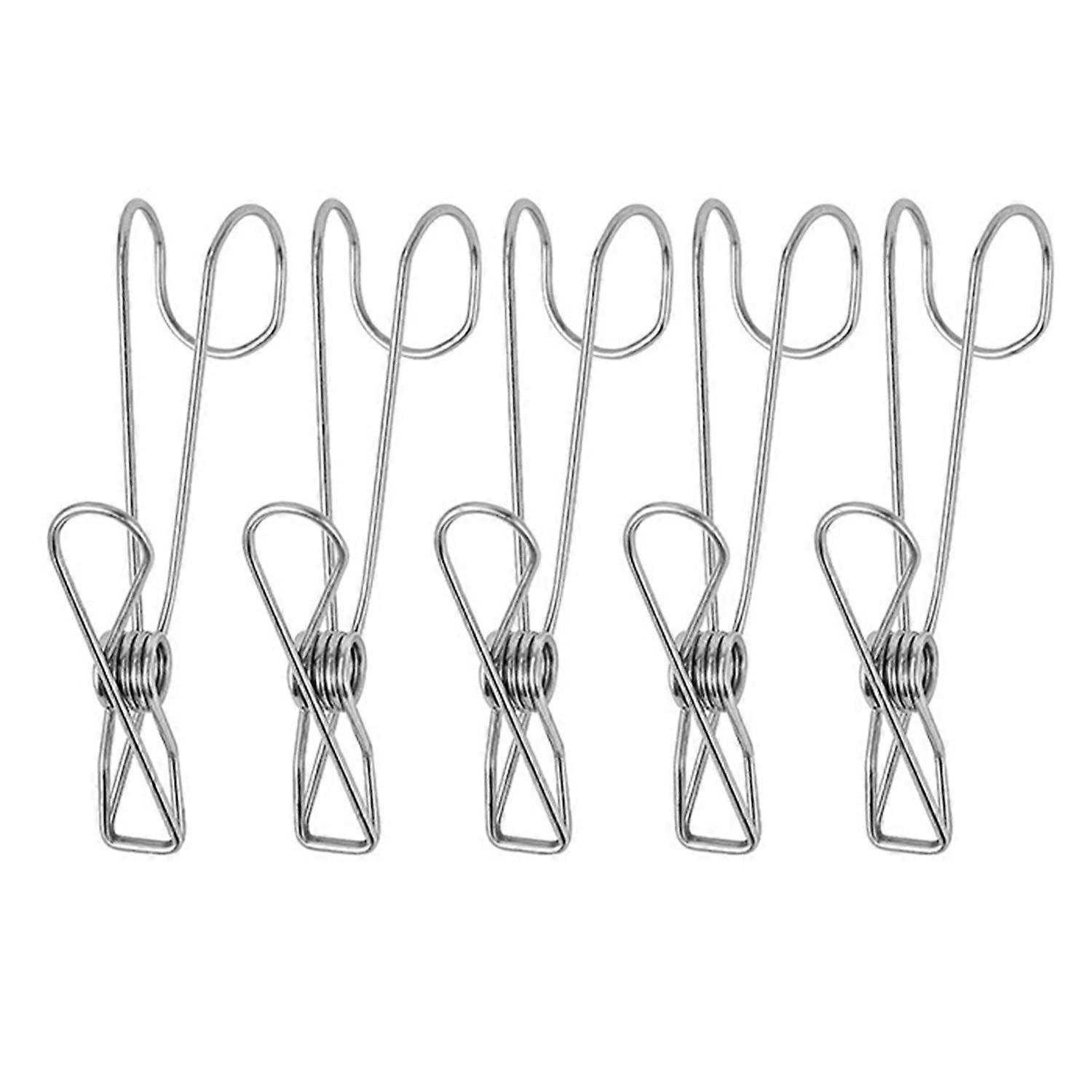 5Pcs Clothes Clip with Hook Long Tail Strong Grip Multifunctional Space Saving Dry Clothes Windproof