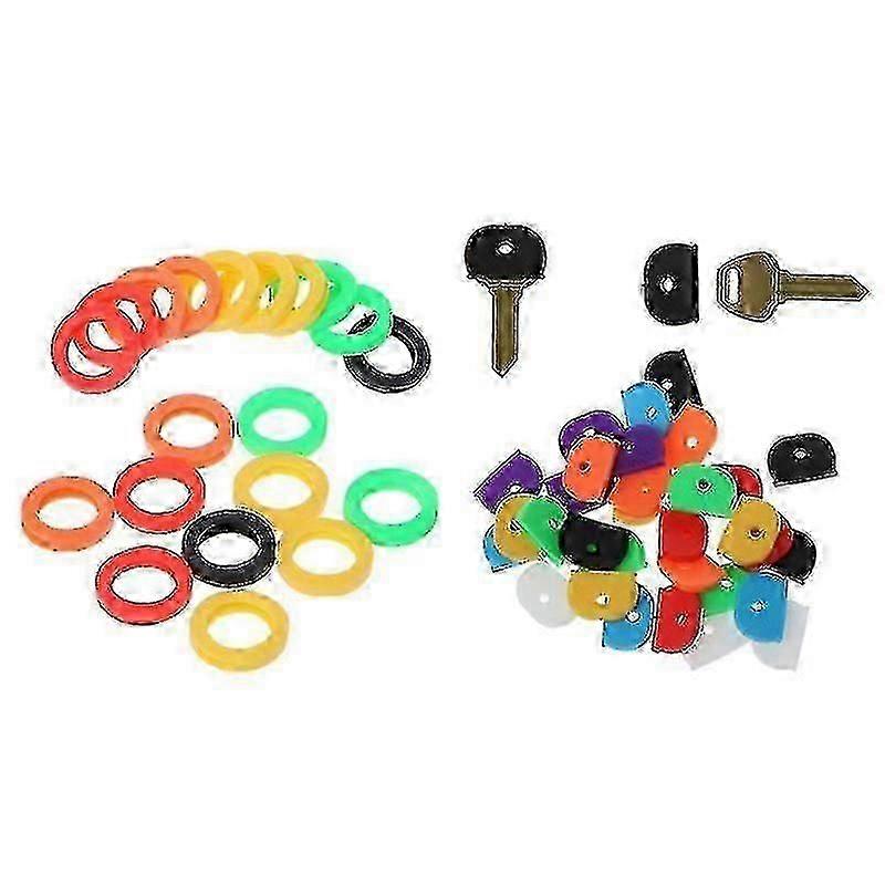 80 Pieces Colorful Key Caps Rubber Key Identifier Rings For House Key, Keys Organization, 8 Colors,