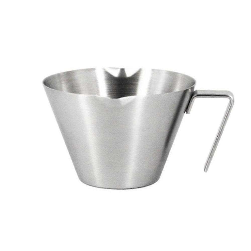 Espresso Measuring Cup Dual Scale Stainless Steel Coffee Cup with V-Shaped Spout 100ml Espresso Shots Cup with Handle Bean Weighing Tool for Barista C