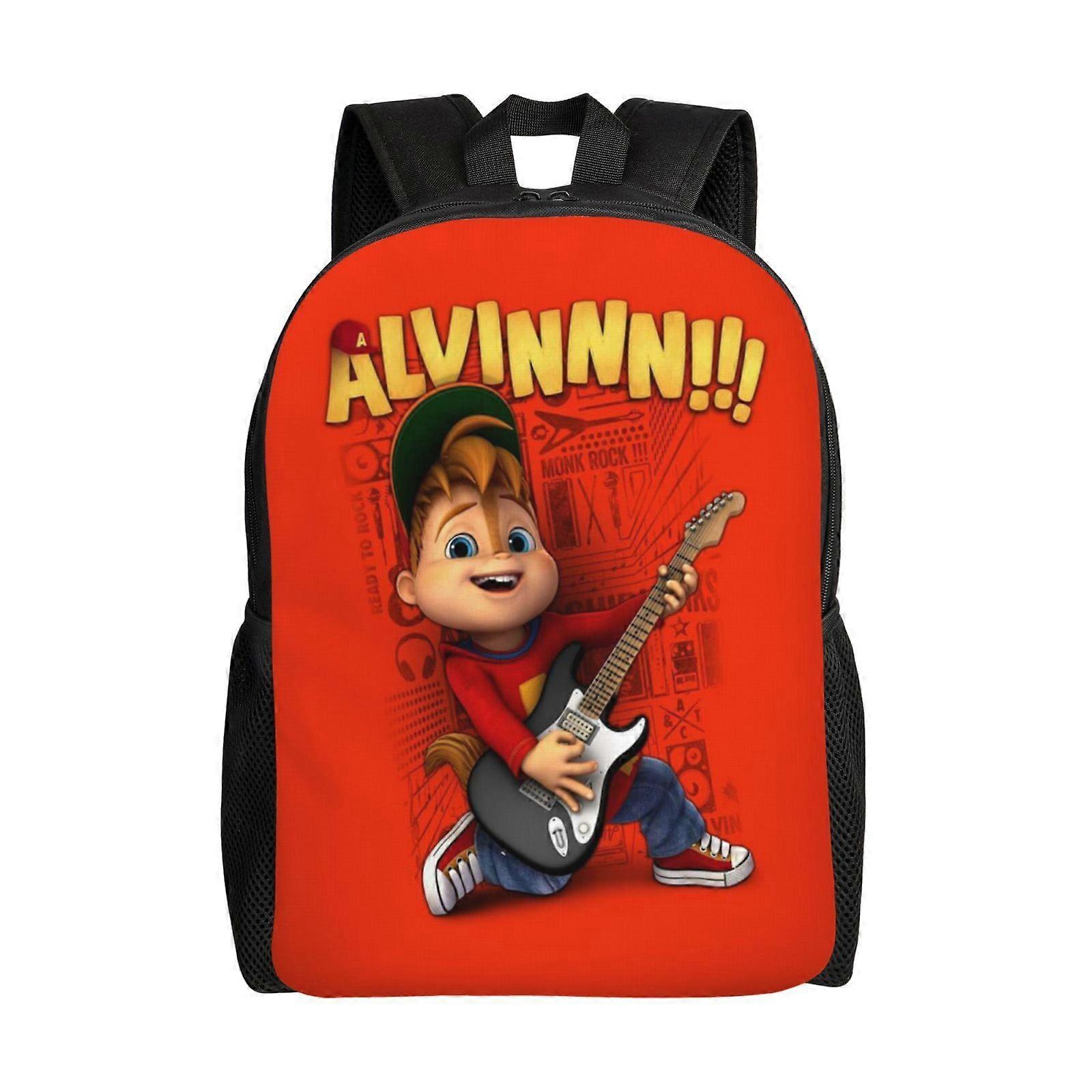 i518 Alvin and the Chipmunks حقيبة ظهر كبيرة السعة حقيبة مدرسية حقيبة كتب حقائب ظهر غير رسمية Daypack للنساء والرجال أطفال ffrr518