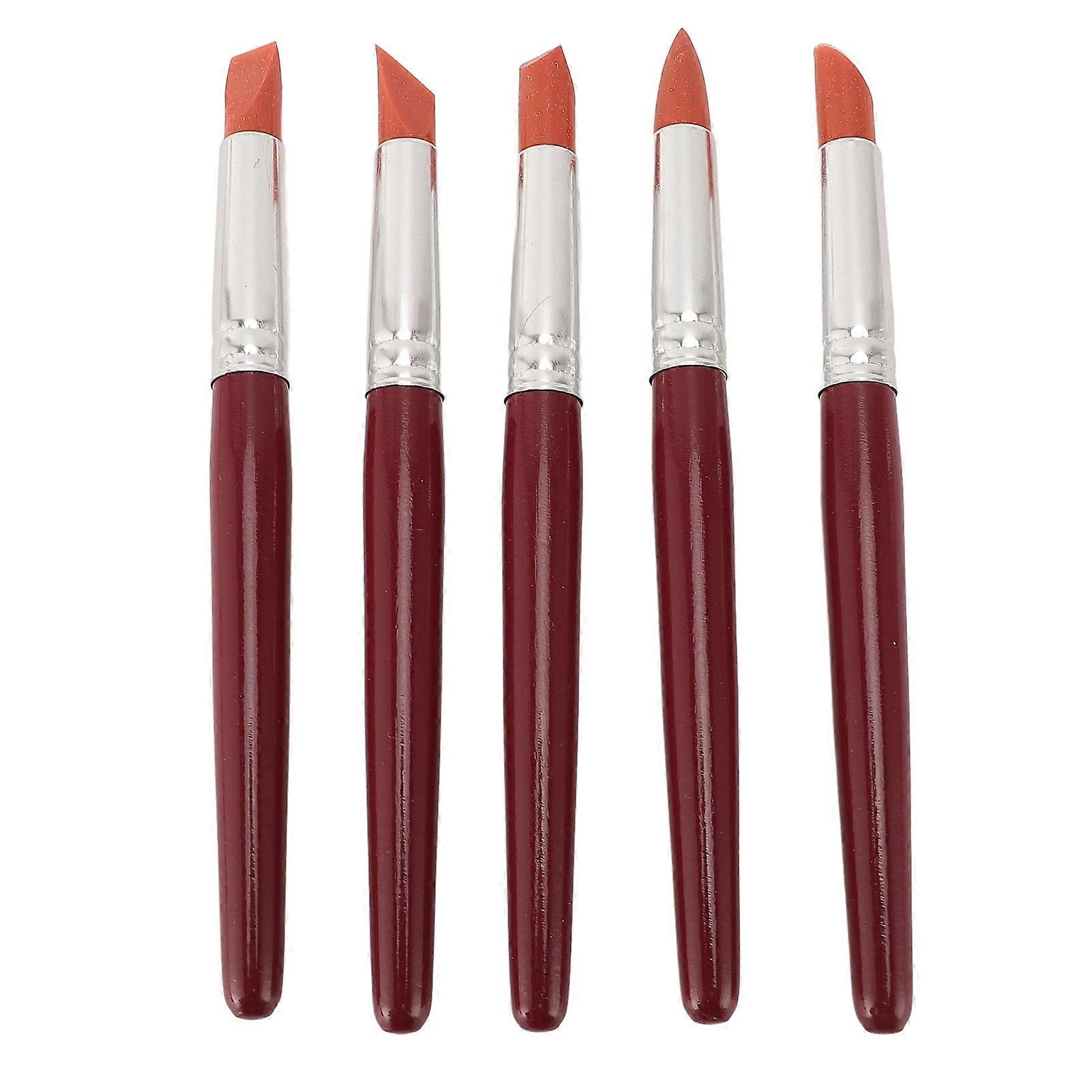 5PCS Silicone Clay Sculpting Tools: Multi-Shape Pottery Pens for Dotting, Shaping & Carving