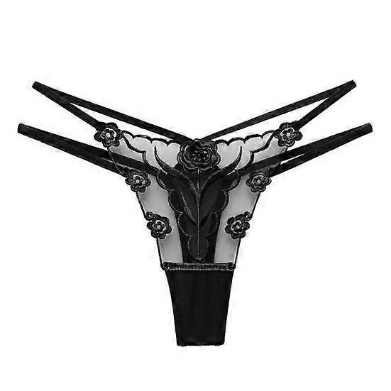 Underkläder Transparent Het Blomma Sexig Kul Kläder Broderi Ihålig Tyll Genomskinliga G-String Stringtrosor
