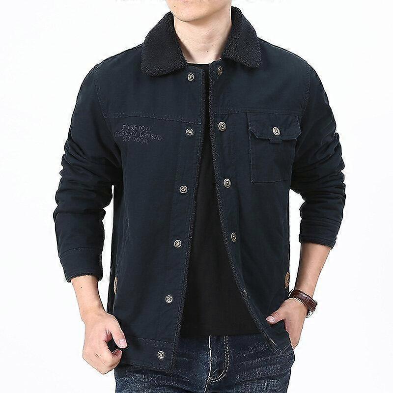 Plus Size M -6xl Winter Men Solid Color Warm Jacket Velvet Thick Cotton Coat Men Warm Jacket Plus size jacket 6XL 3 color