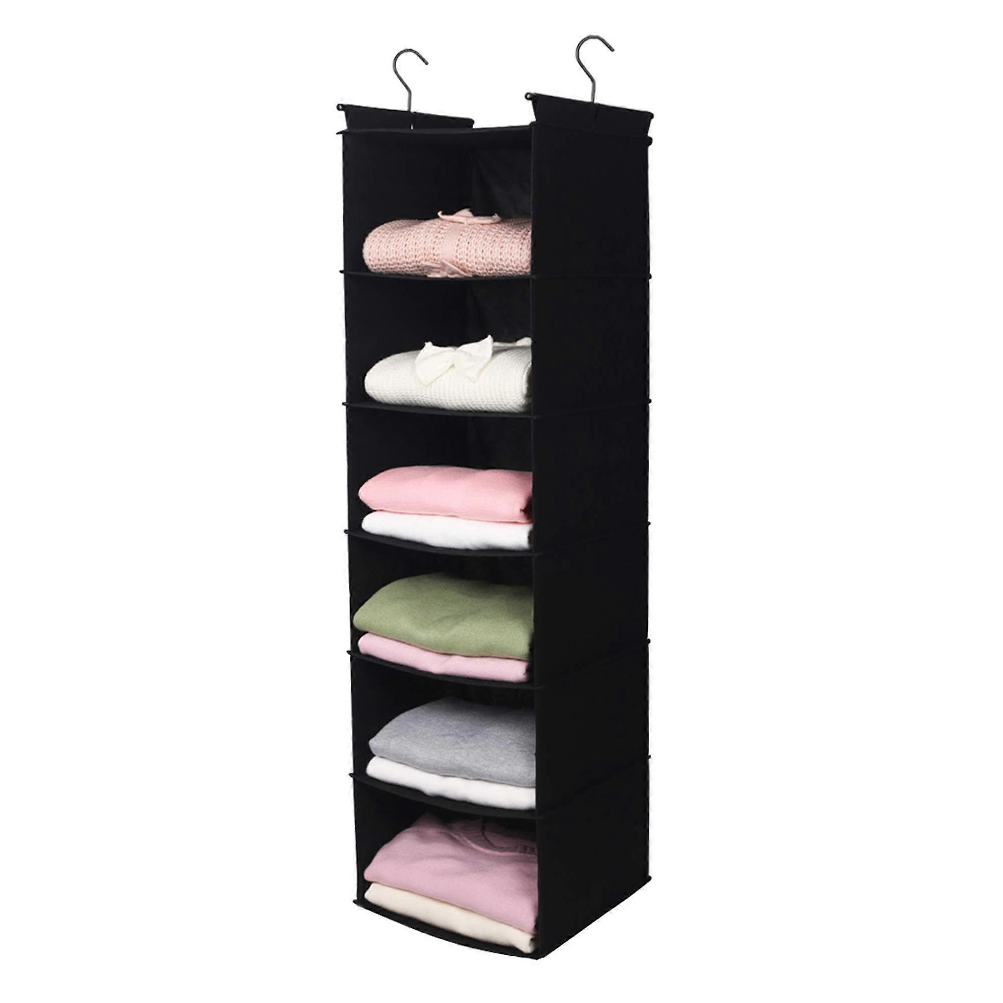 6-layer hanging wardrobe storage box with foldable compartments, home organization tools