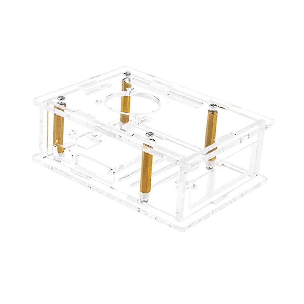 Acrylic Case Box for RaspberryPi5 Transparent Enclosure Cover Cooling Heatsink