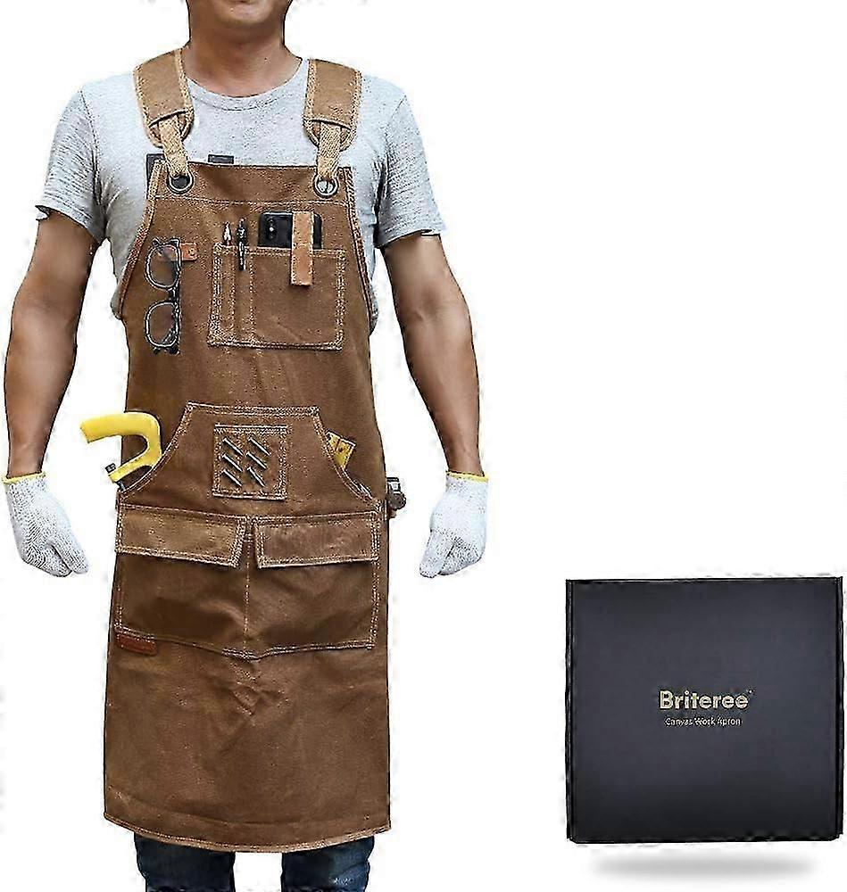 Woodworking Apron for Men, Gifts for Woodworker, with 9 Tool Pockets, Durable Waxed Canvas Work ApronValentines Day Gifts for Him