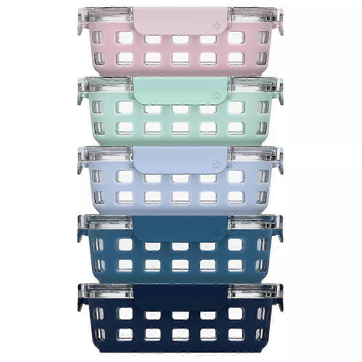 10pc Meal Prep Food Storage Container Set Pastels