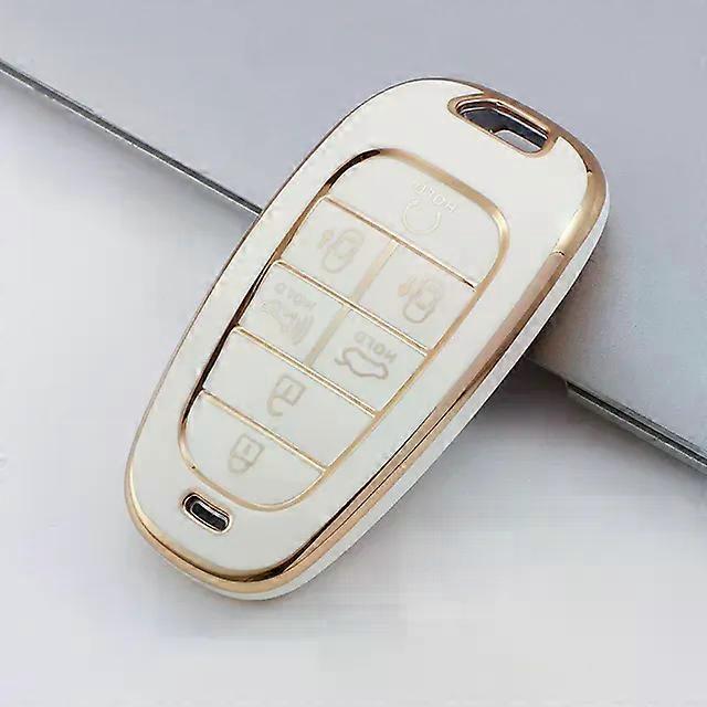 Soft TPU 7 Buttons Car Key Cover Case For 2020 2021 Hyundai Sonata Nexo DN8 Santa Fe TM Tucson NX4 Staria Ioniq Keychain MXP