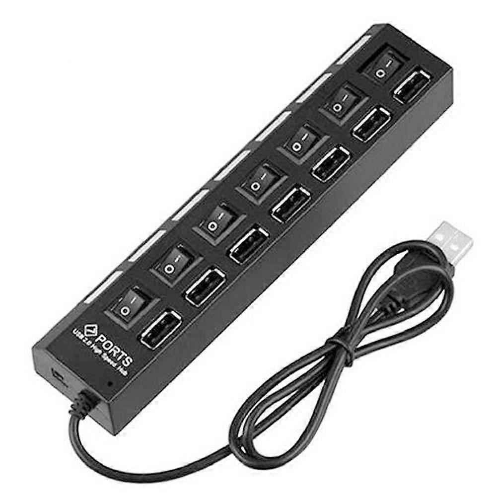 7-Port USB 2.0 Hub for Connecting Multiple Devices Simultaneously