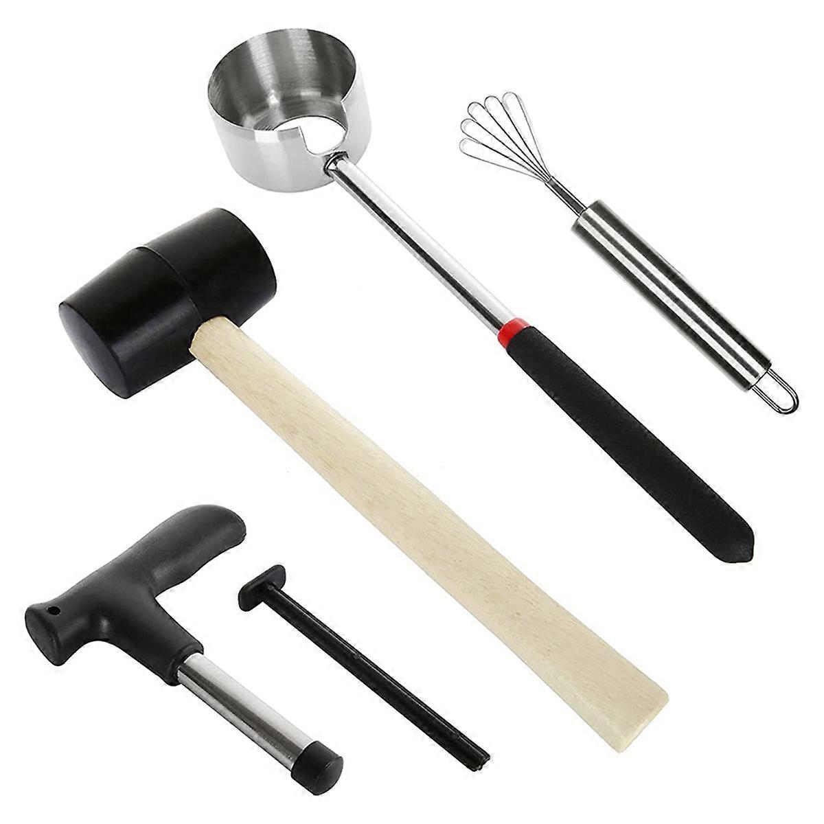 5Pack Coconut Opener Tool Set for Young Coconut Stainless Steel Coconut Opener Kit Jack Opener Kit