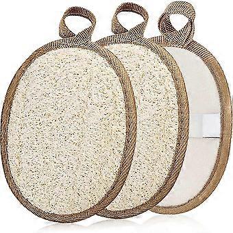Naturlig luffasvamp, premium luffa exfolierande kroppsskrubb (3-pack), mjuk luffa för kvinnor och män miljövänlig