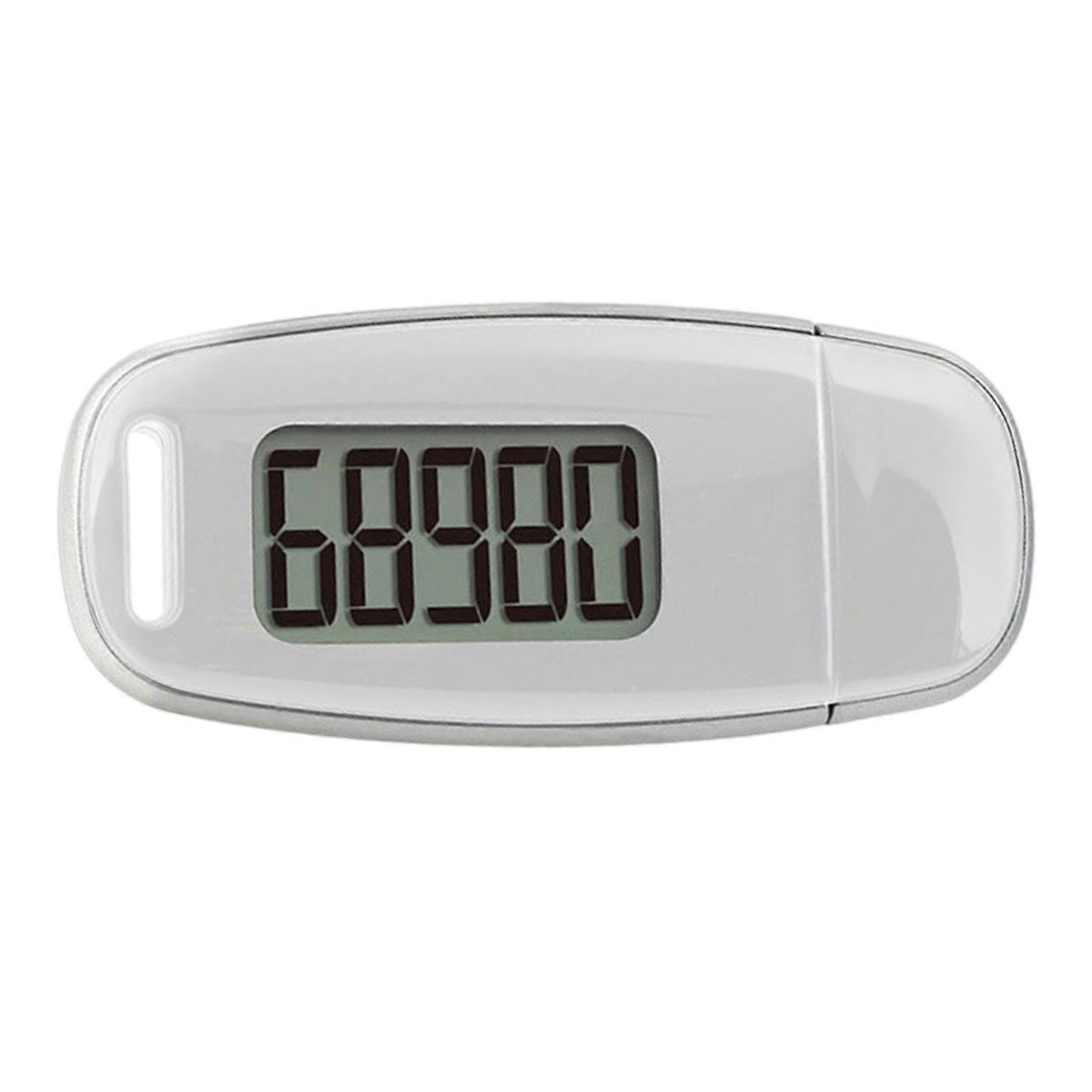 Simple Step Counter Walking 3D Pedometer Accurate Fitness Trackers with Clip and Lanyard Outdoor Accurate Step Counter White
