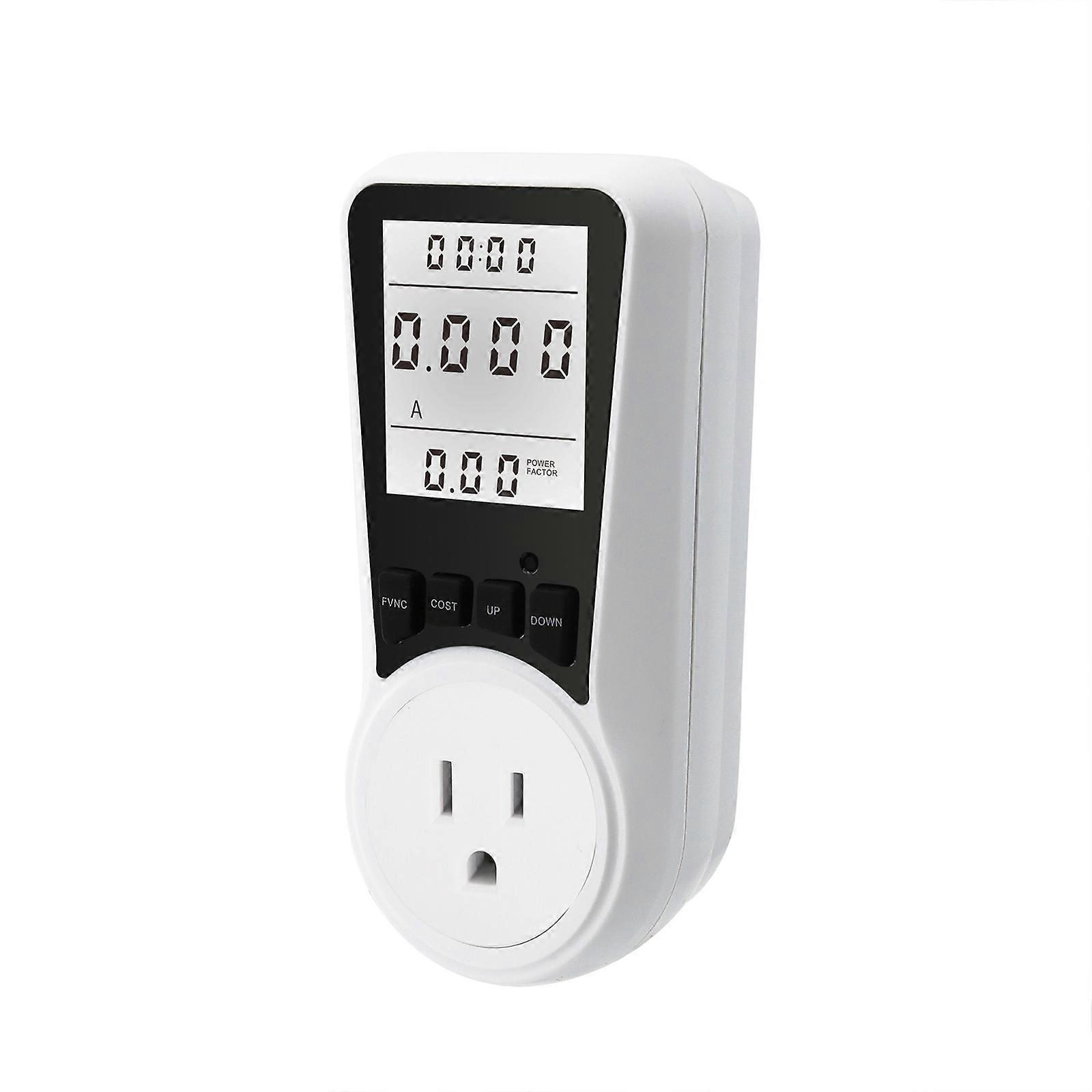 Upgraded Electricity Usage Electrical Energy Gauge Wattage Voltage AMPs Tester LCD Backlight Overload Protect for Home