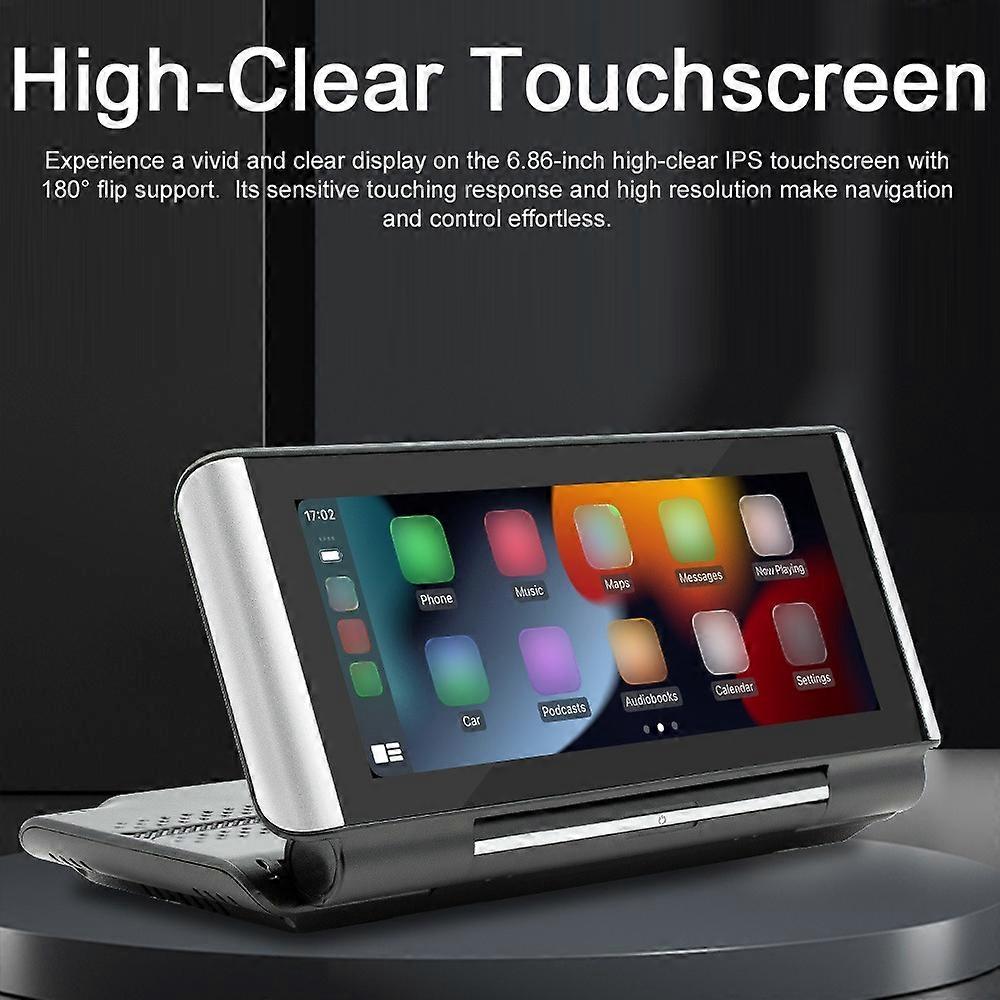 6,86 Zoll klappbarer Touchscreen-Autoradio BT MP5-Player Eingebautes Carplay Android Auto-Unterstützung FM Tran