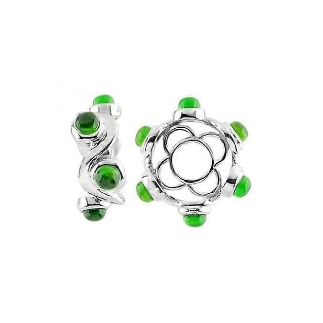 Silver & Chrome Diopside Cabochon Swirl Wheel S429CHDI