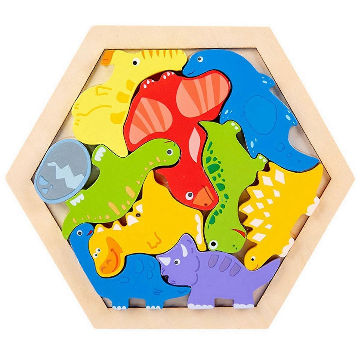 Wooden Jigsaw Puzzle Children'S Intelligence Puzzle Dinosaur Style