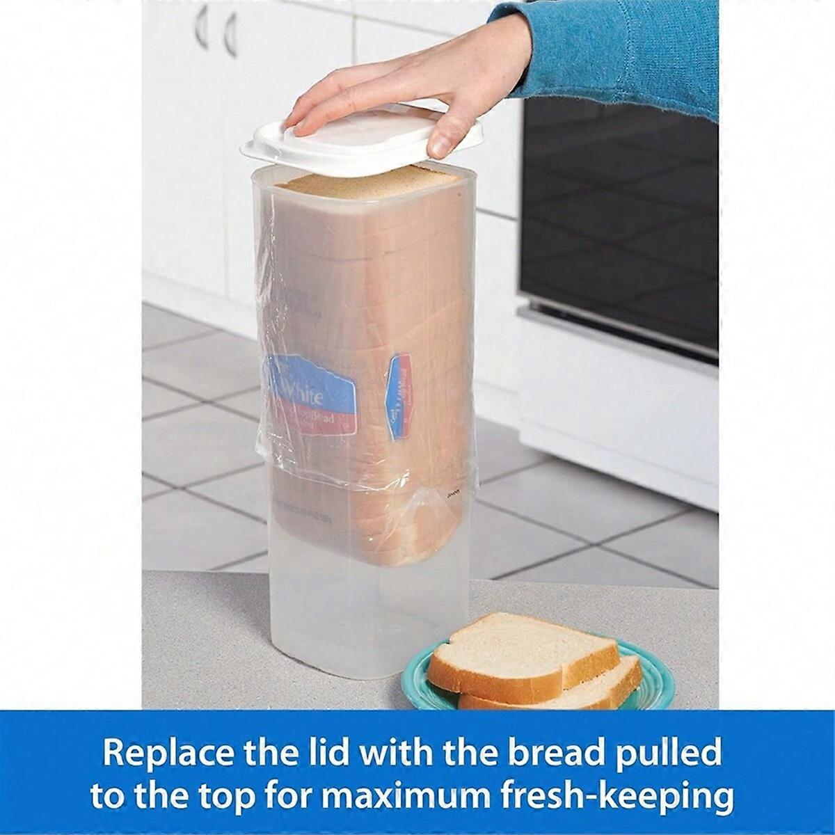 Bread Box Plastic Fresh-Keeping Toast Storage Holder with Lid,B