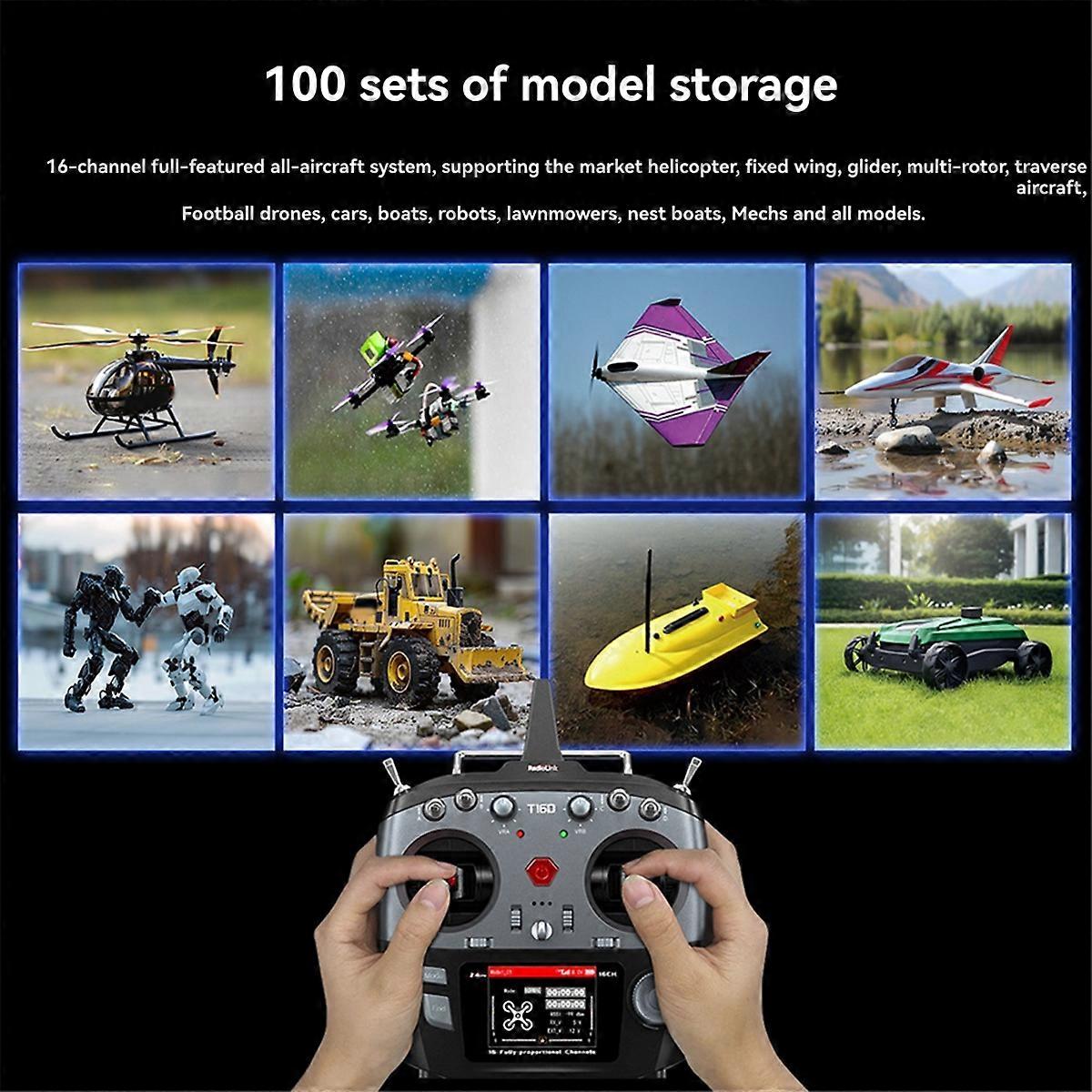 RadioLink New T16D 16 Channels RC Transmitter 2.4GHz with R16F Receiver Remote Controller for RC Ca