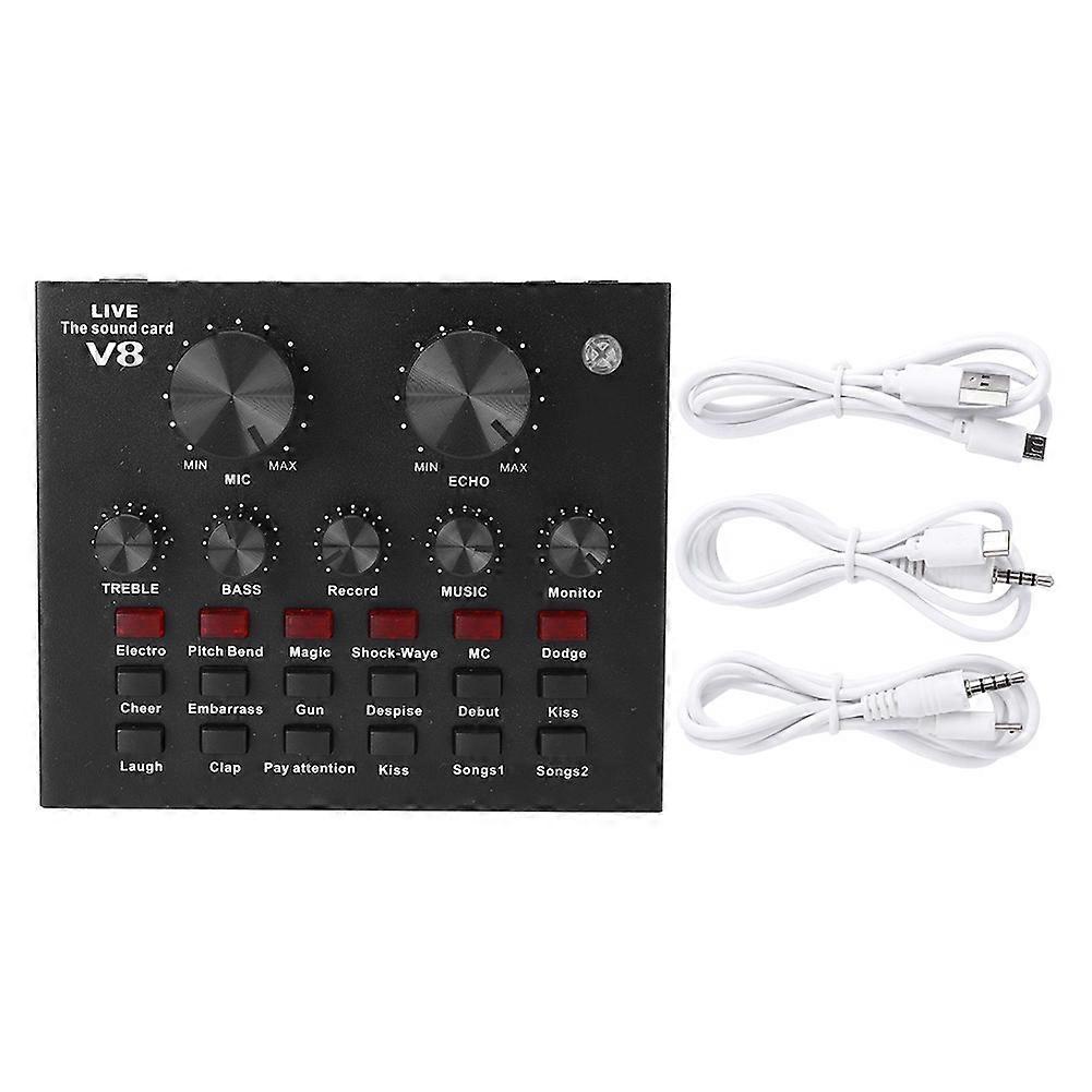 Sound Card Voice Changer USB Computer Accessory Live Broadcast Use Multi‑function for Bluetooth