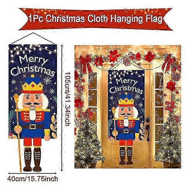 Jul Hängande Flagga Banner Dörrdekor Juldekoration 2023 För Hem Julprydnader Navidad Noel Gåvor Nyår 2024