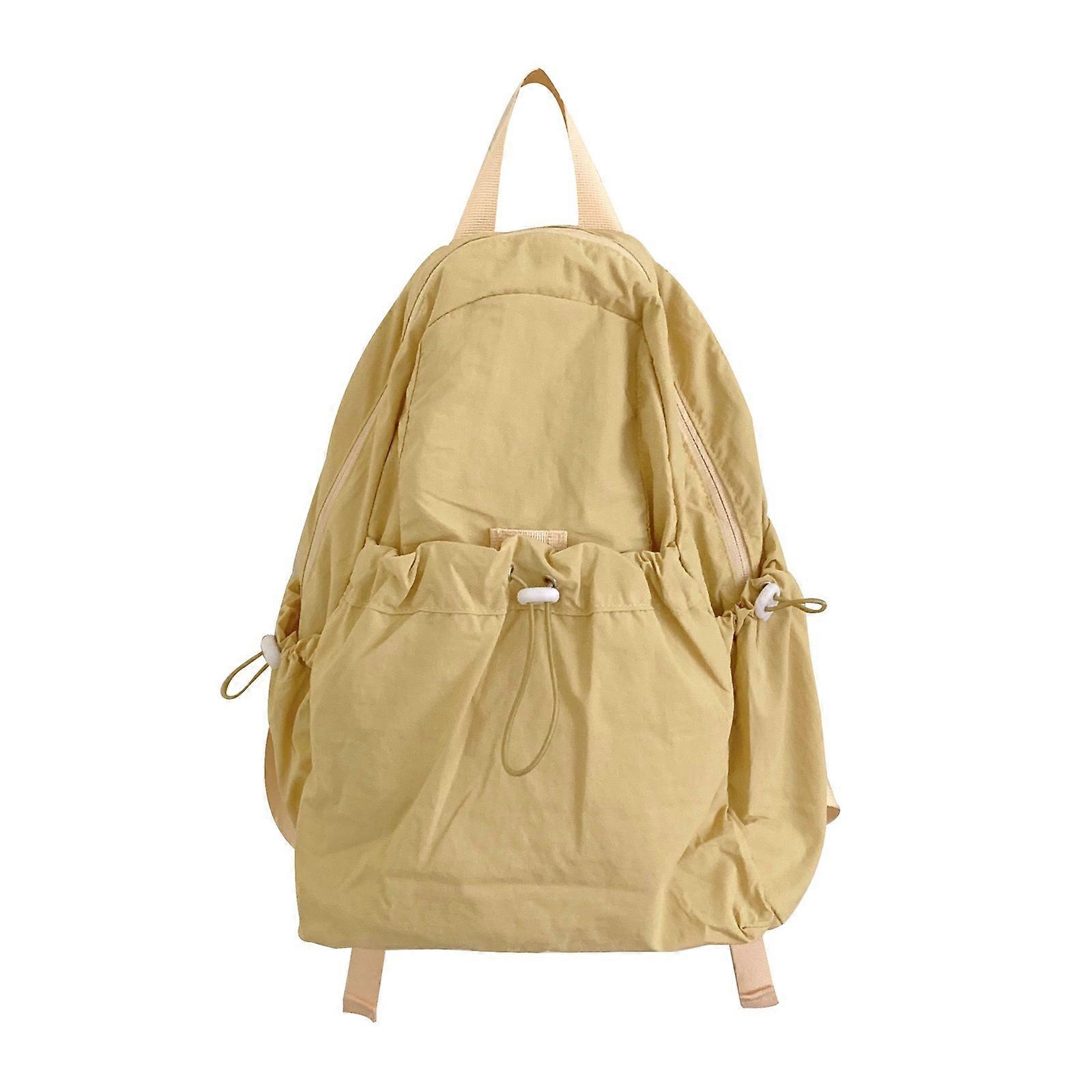 Stylish and Practical Student Backpack with Multiple Pockets and Large Capacity for Easy Organization and Storage  Yellow