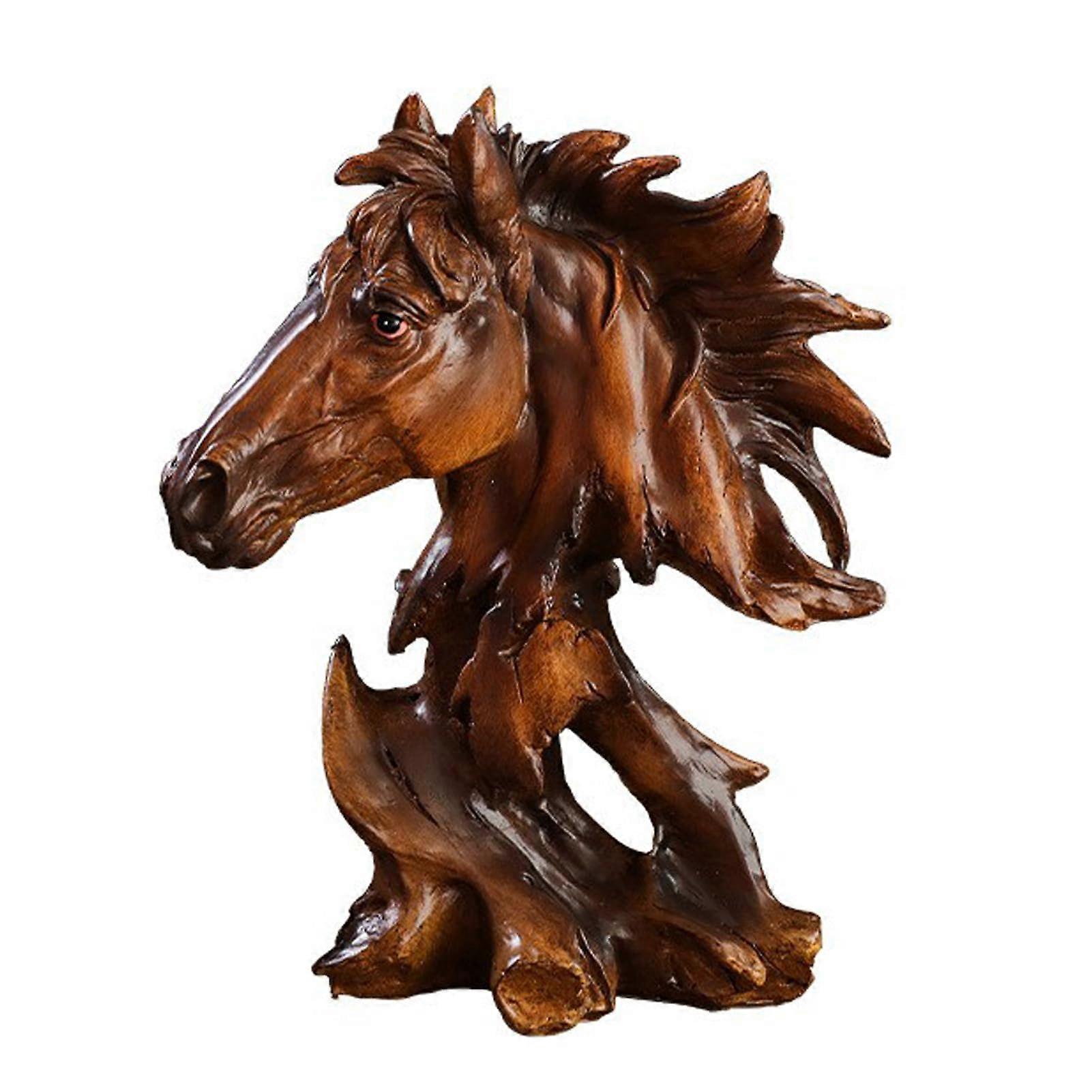 Resin Horse Head Bust Statue Sculpture for Home Table Decor and Desktop Display