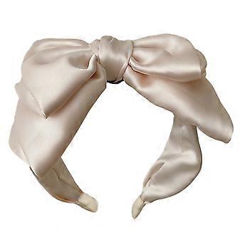 1st satin stor rosett med bred kant pannband frisyr trim passar de flesta