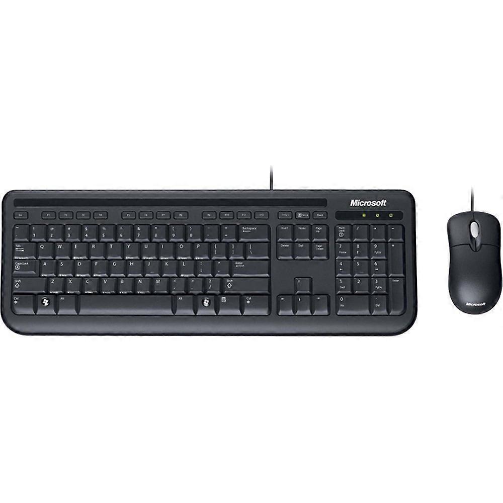 3J2-00001 Wired Desktop 600 Keyboard and Mouse Combo for Business, Spill Resistant, USB Wired, Black Color