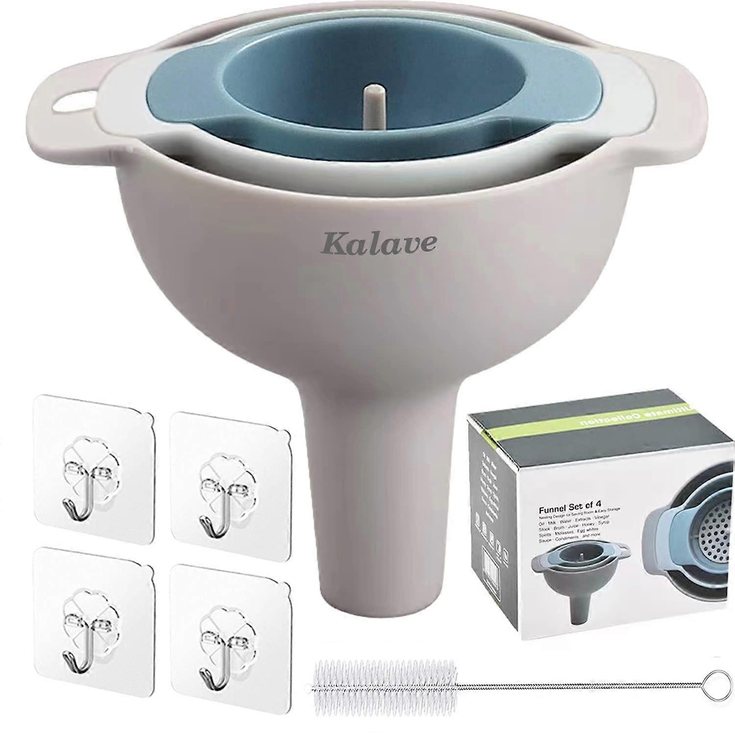 Funnel Sets for Filling Bottles with Removable Filter, BPA-Free Kitchen Tools, Food Grade Plastic, Various Sizes