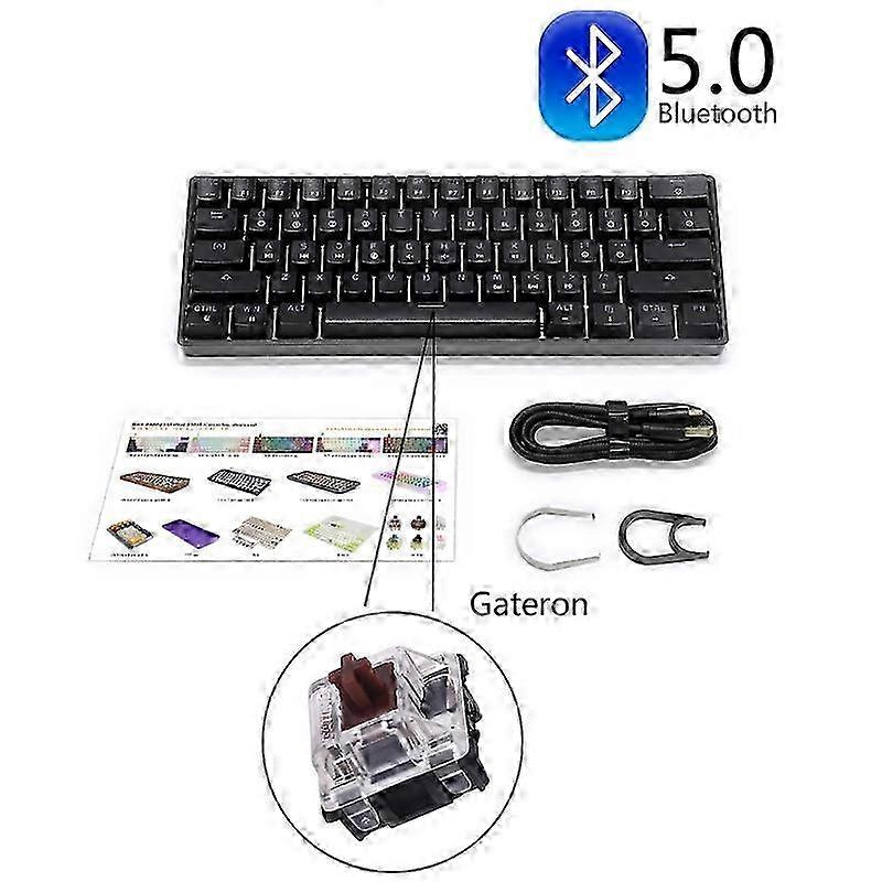 Brown Black sk61S Keyboard Gateron Optical Switches RGB Lighting ABS Keycaps programmable
