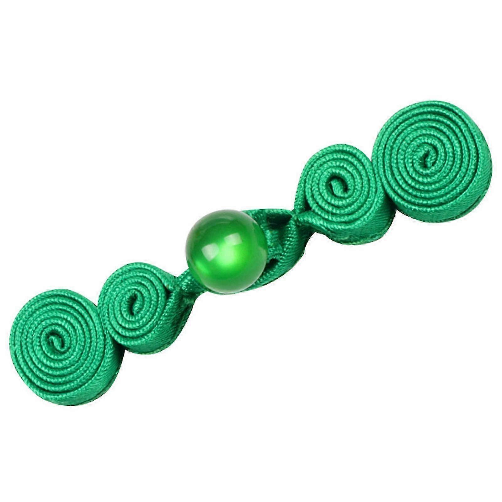 Authentic Style Chinese Knot Button with Jade Bead for Cheongsam Repair
