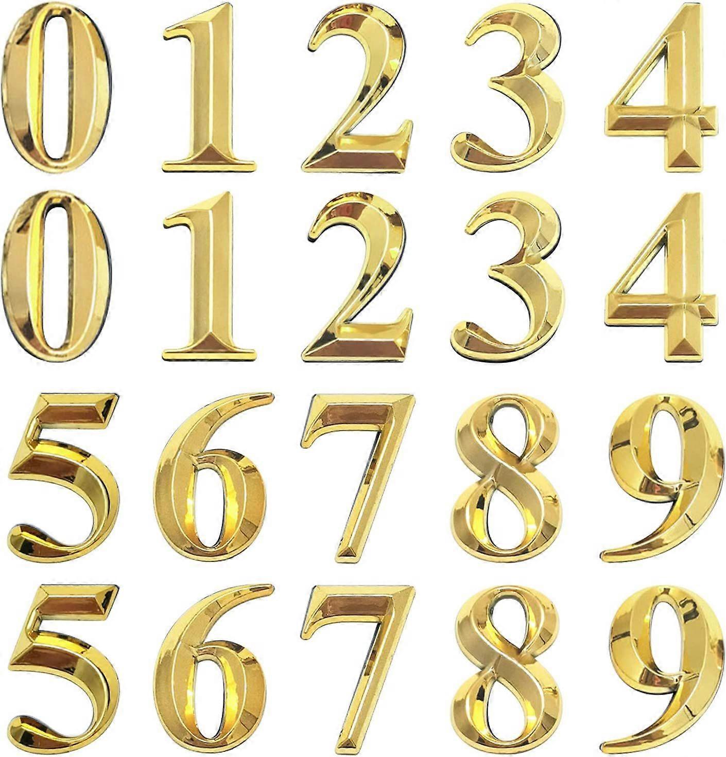 10 Pcs Auto-Adhésif 3D Maison Numéros Boîte Aux Lettres Adresse Numéros 0-9 (Noir) (H-4)