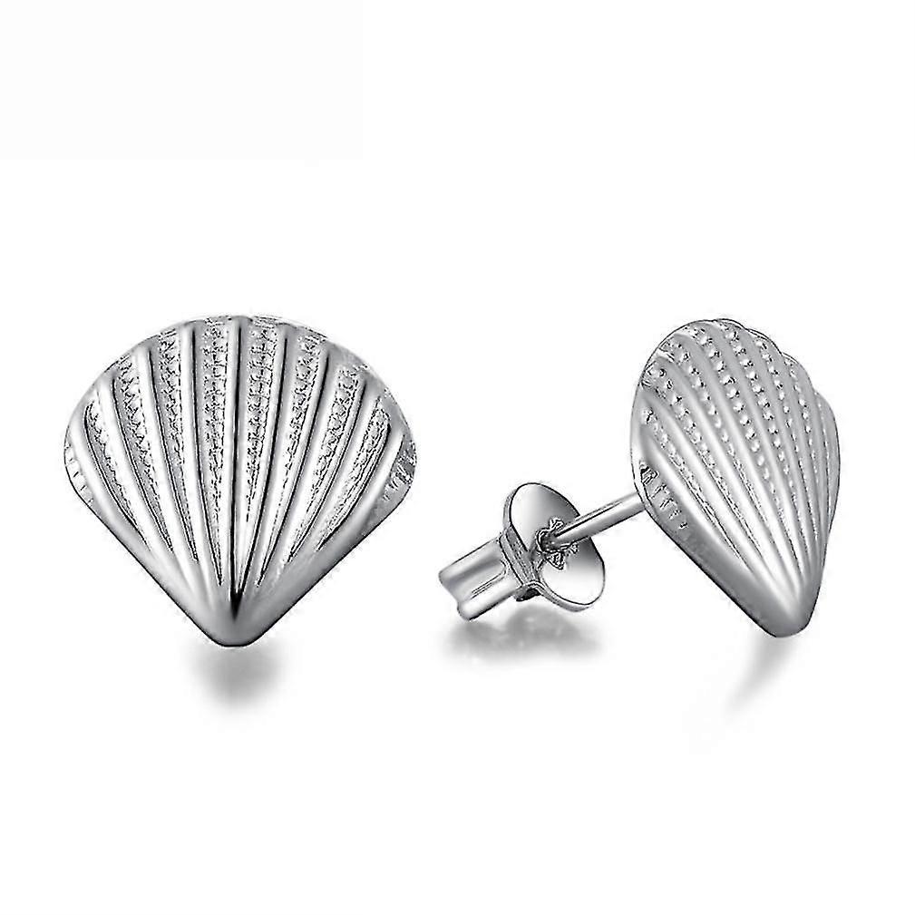 Ear Studs Shell 925 Silver Flower Two Couple Beads Earrings For Wedding