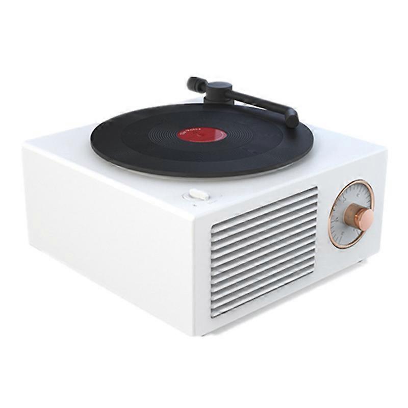 Turntable Speaker Bluetooth-Compatible V5.0 Portable Speaker White