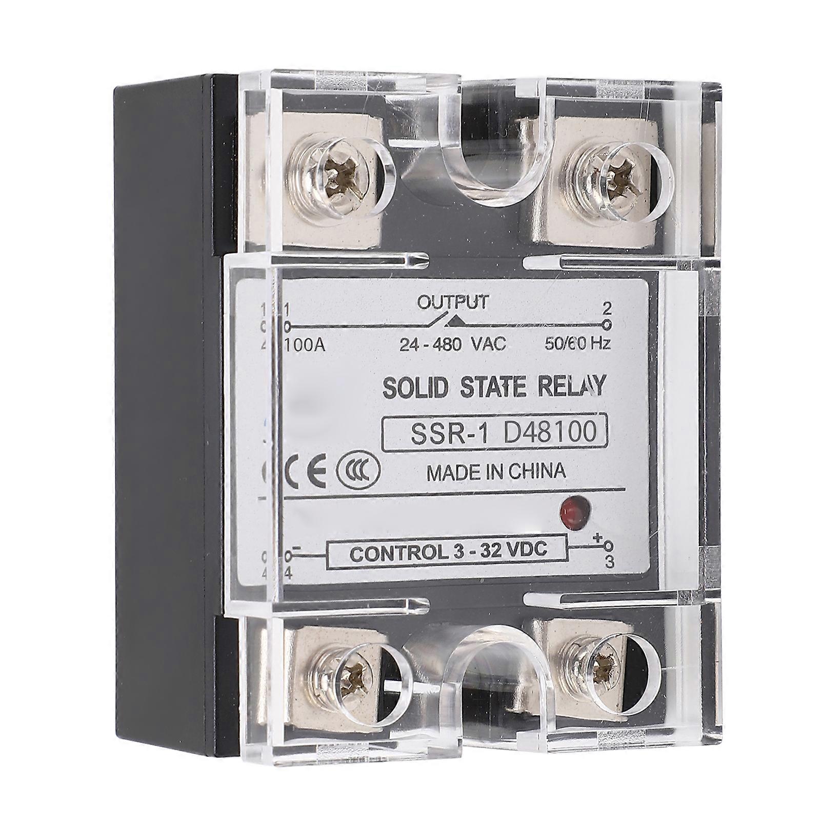 DC to AC Solid State Relay 100A Anti Electromagnetic Interference SSR Module for Street Lighting 24‑480VAC