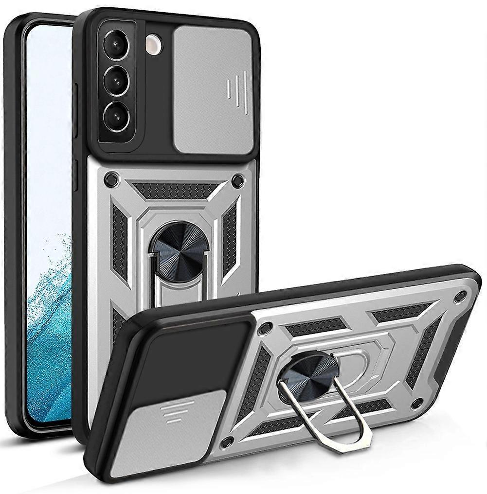 For Samaung Galaxy S22 5G Sliding Camera Cover Design TPU+PC Protective Case(Silver)
