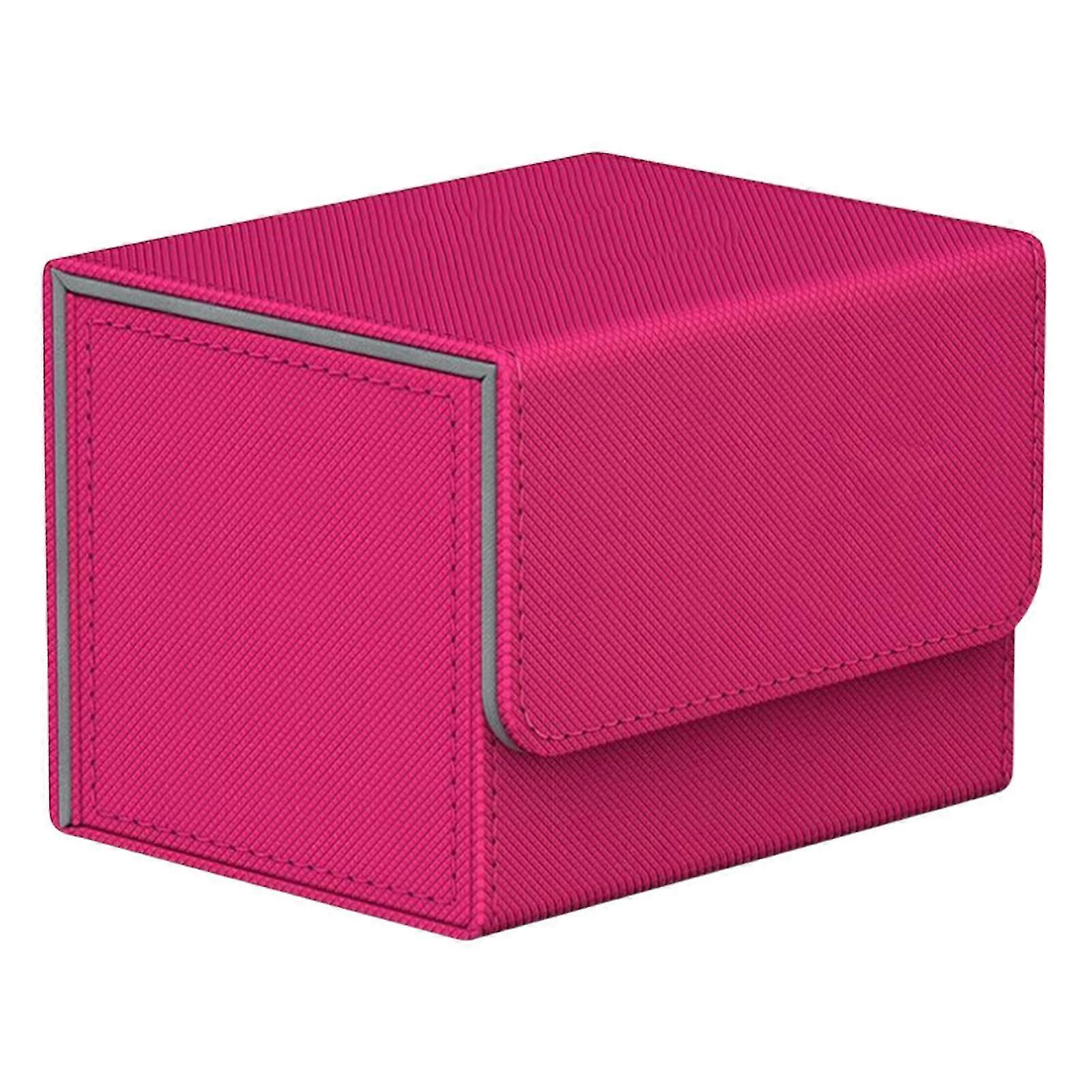Deck Box Storage Container Protective W/Magnet Closure for Trading Card Gathering Card-color: Pink