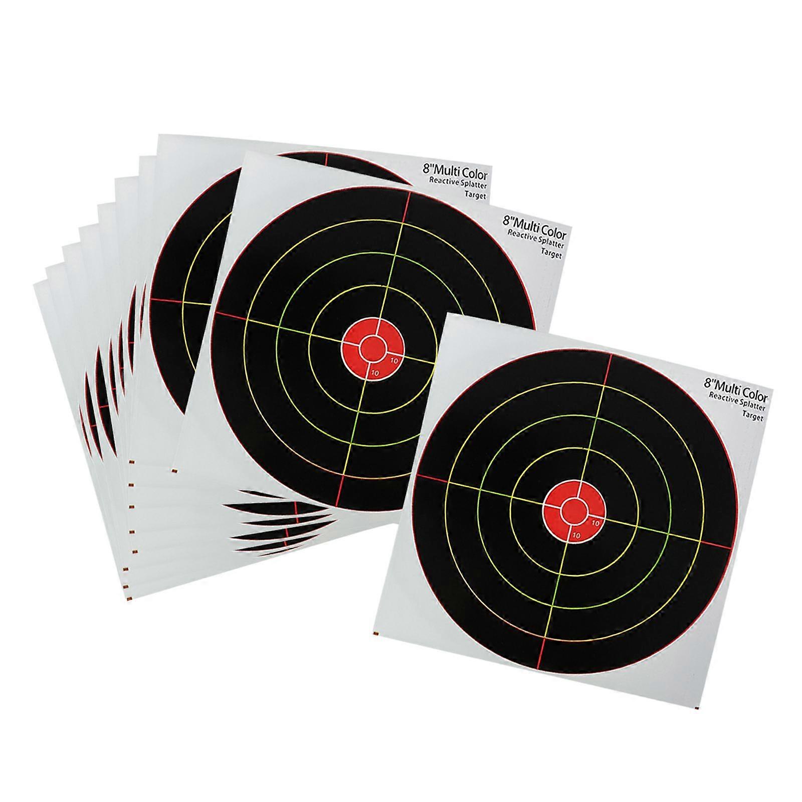 10Pcs 8'' Shooting Face Self-adhesive Reactive Targets Paper