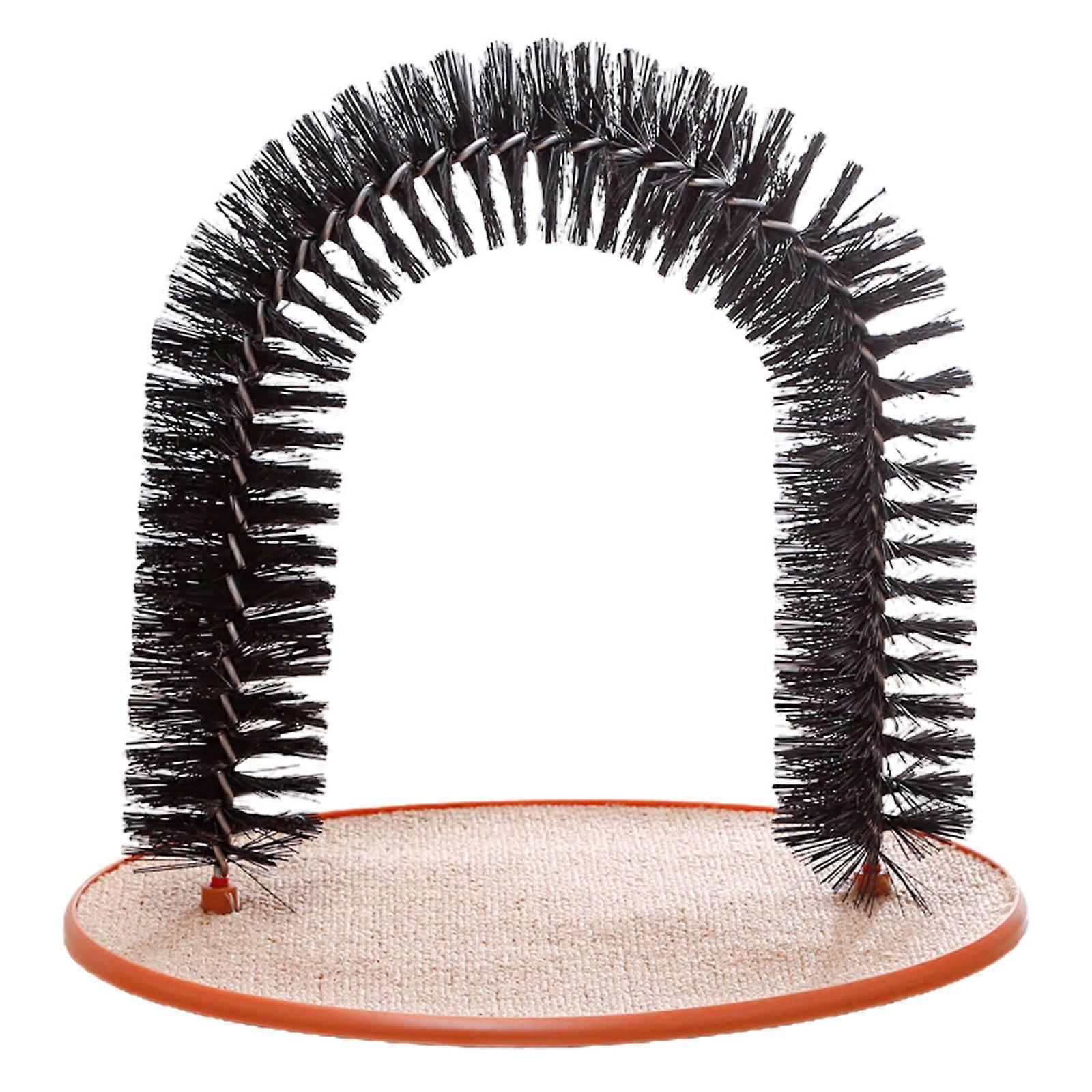 Self Grooming for Cat Arch Brush Carpet Base Groomer Massager Scratcher for Controlling Shedding Healthy Fur and Claws