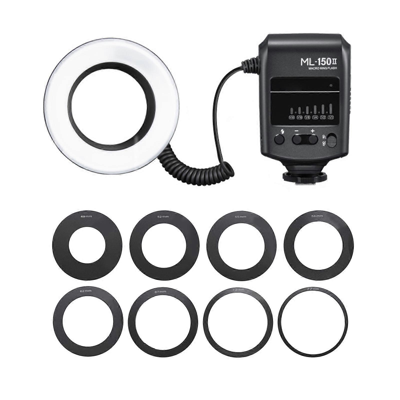 High Brightness LED Macro Rings Flash Light Photography Rings Flash Adjustable Color Temperature for Close Up Photography Multicolor