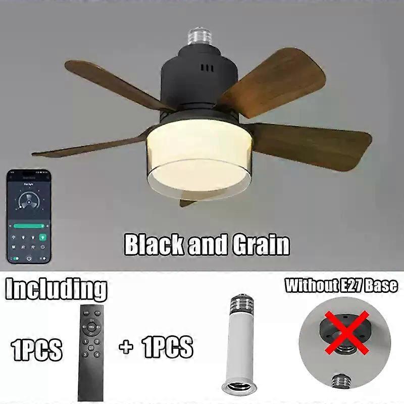 Ceiling Fan With Lamp E26/E27 Interface Silent Ceiling Fan With APP and Remote Control Modern Simple Fan Lights Bedroom Lighting