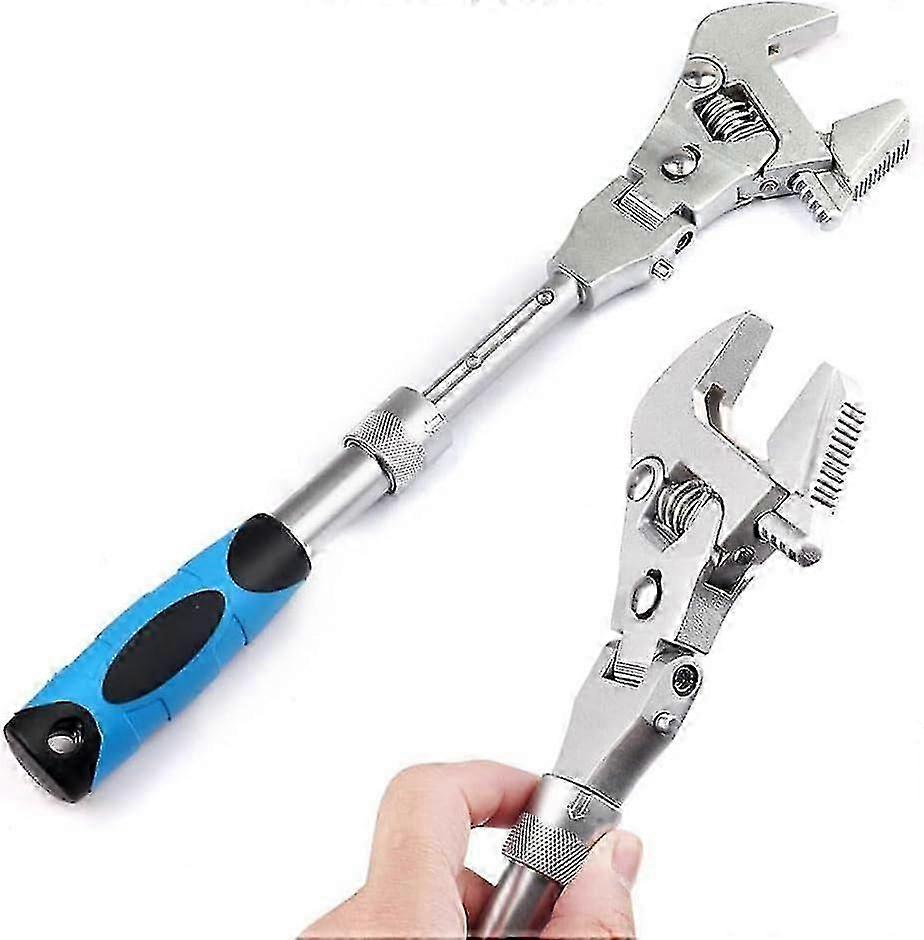 Flex Head Ratchet Wrench,10-12in Retractable Extension Shank Ratcheting Wrench Tool,head Adjustable Spanner - Ya