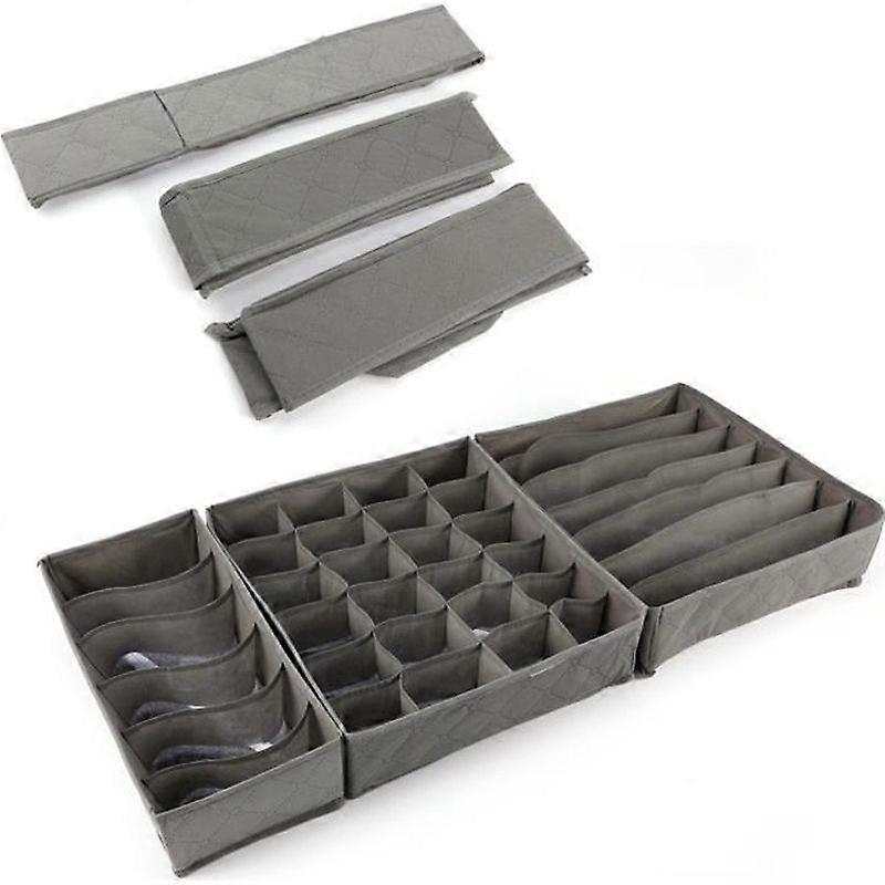 Foldable non-woven storage box - Grey - Plastic - 33x31x95 cm