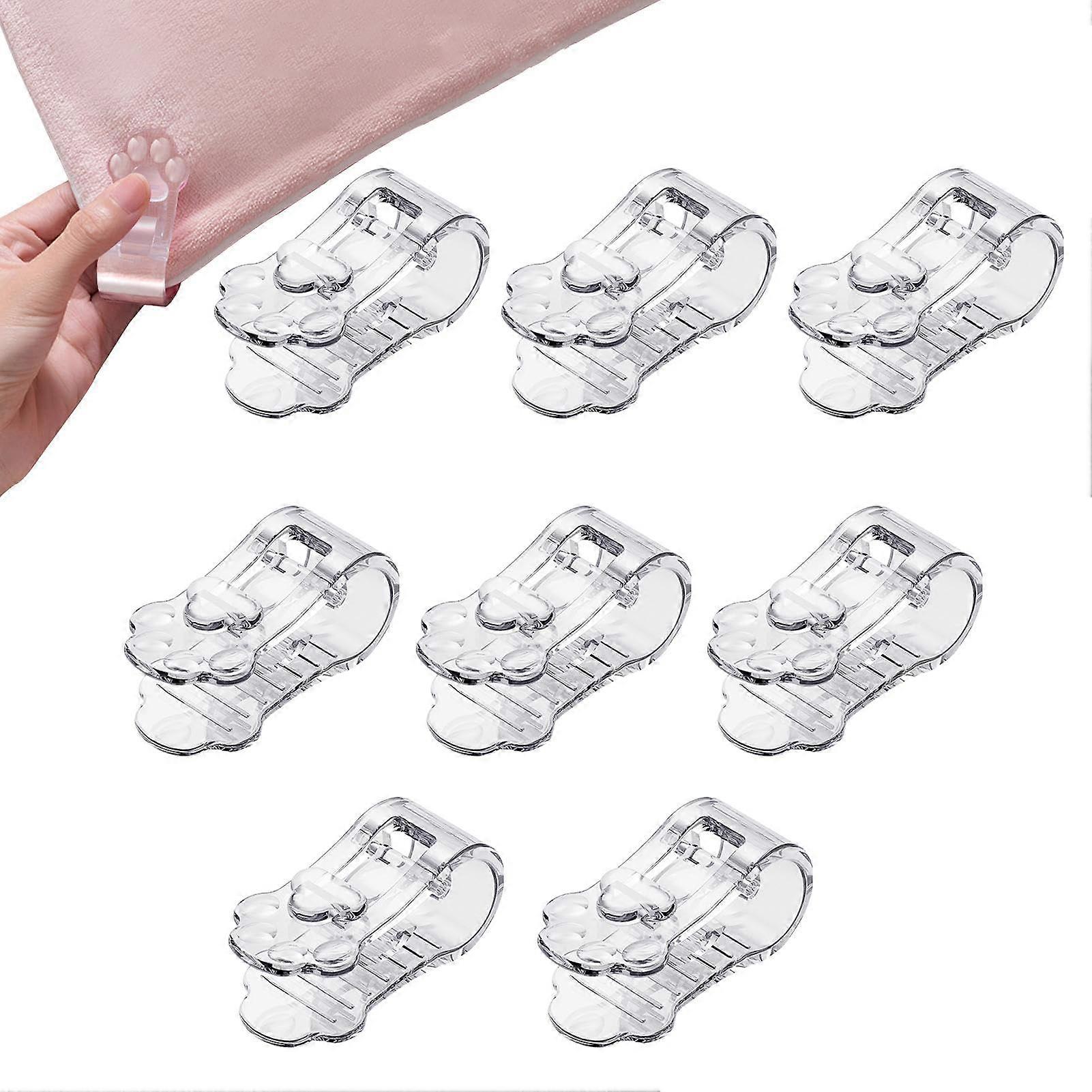 Bed Sheet Clips 8 Pack with Elastic Buckle for Clothes Quilts Curta