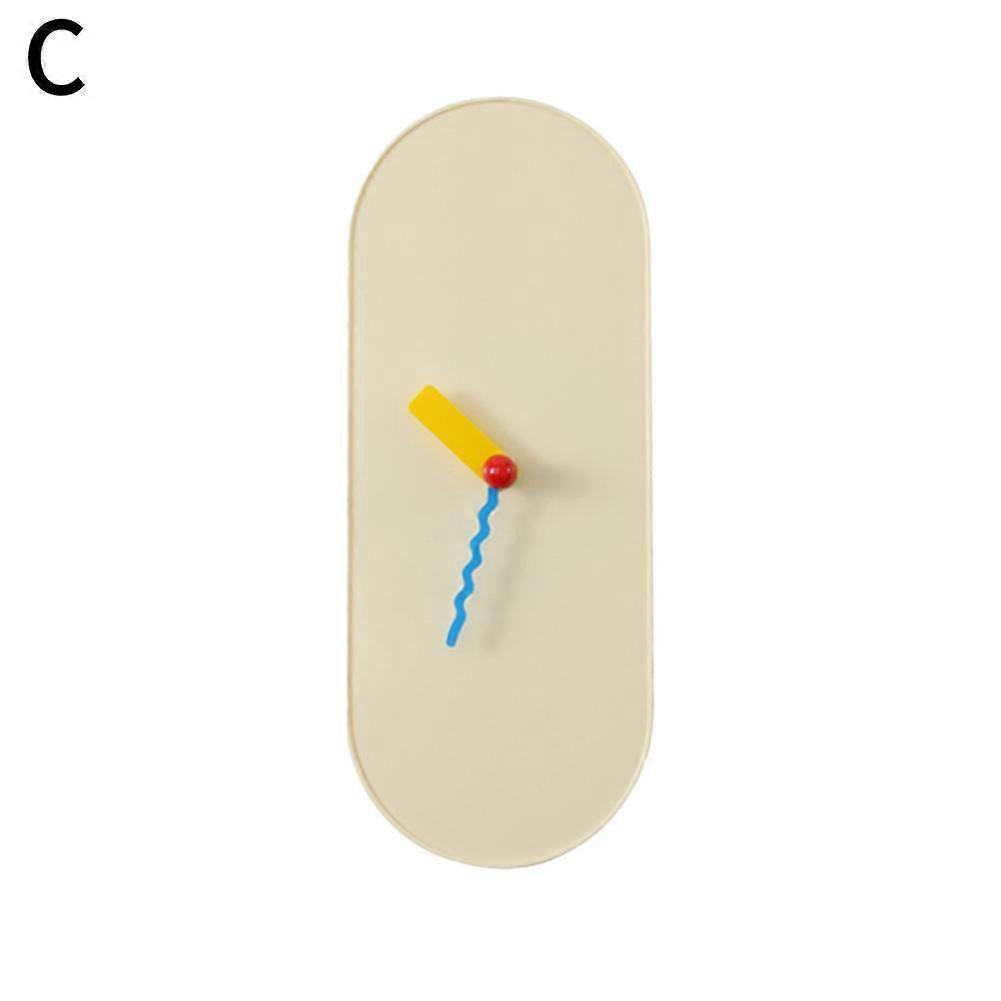 Milky white (C) $ Nordic ins cream style clock home soft decoration desktop silent wall clock vertical clock