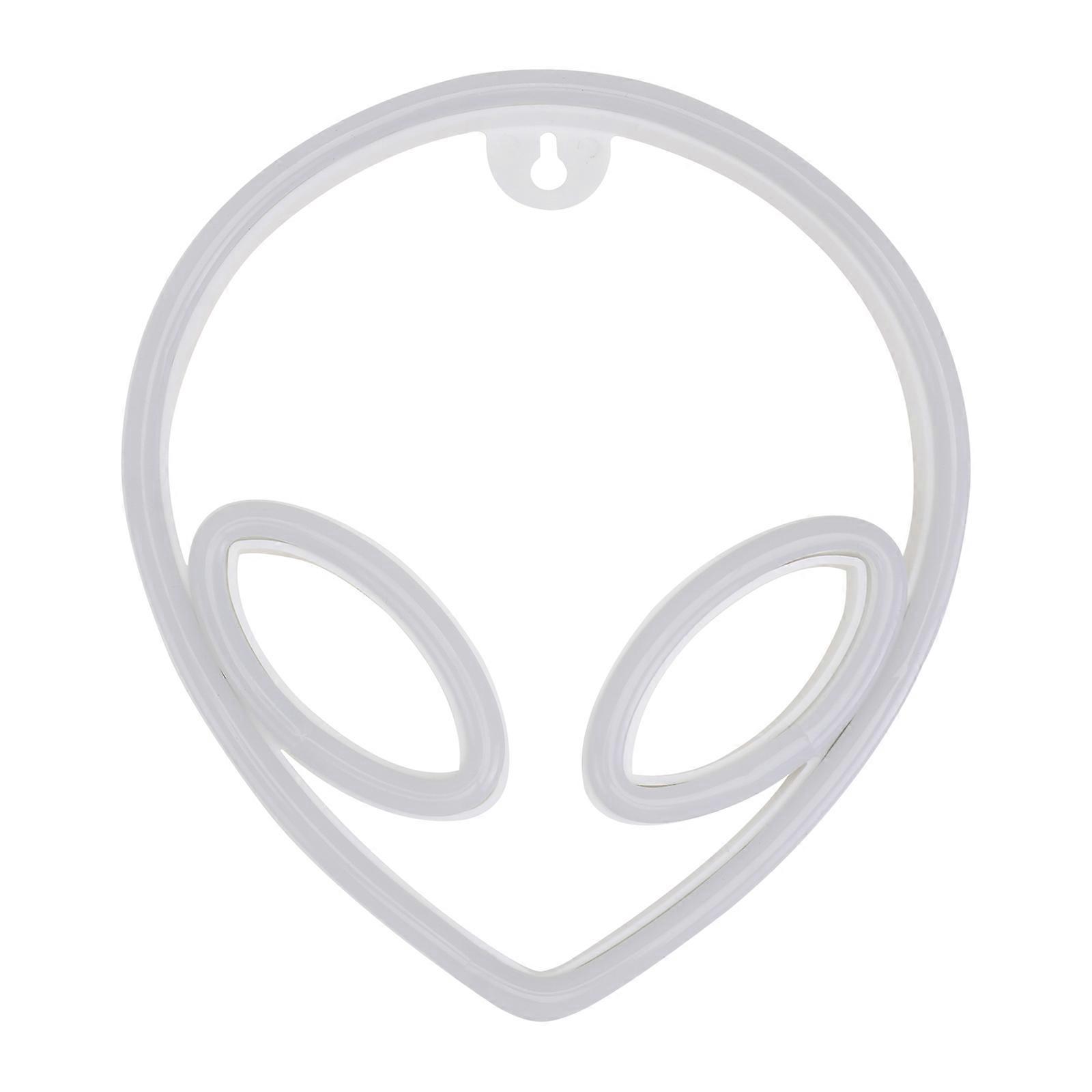Beautiful Neon Lamp with Alien Design for Decor White Plastic USB Powered