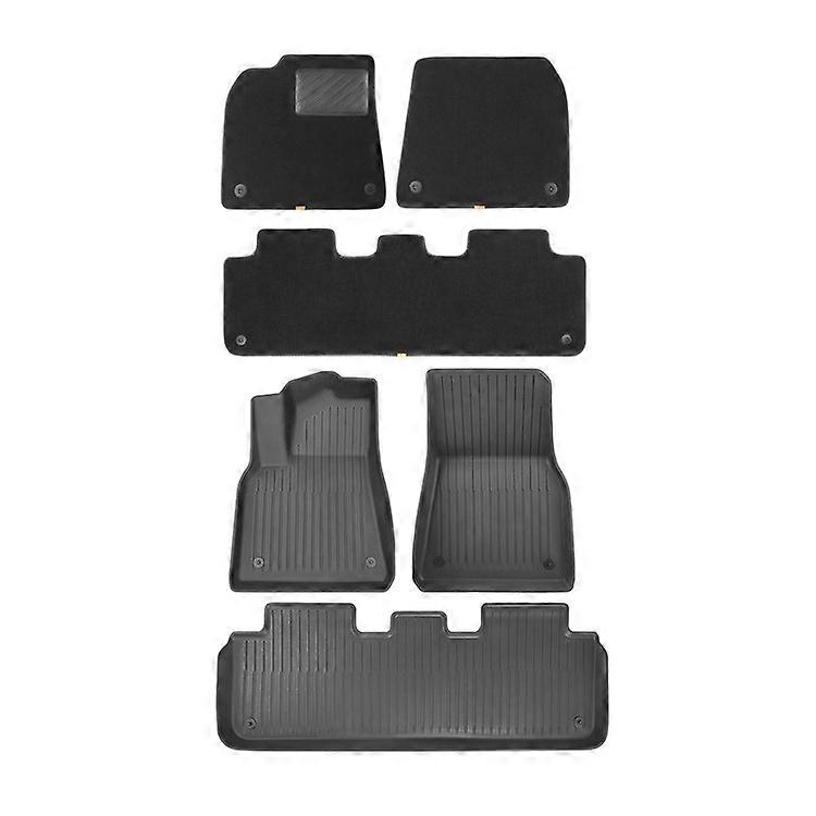BASEUS T-Space 6Pcs / Set Tesla Model Y All-Weather Floor Pads Liners Anti-Slip Soft Plush Car Trunk Front Rear Cargo Mats