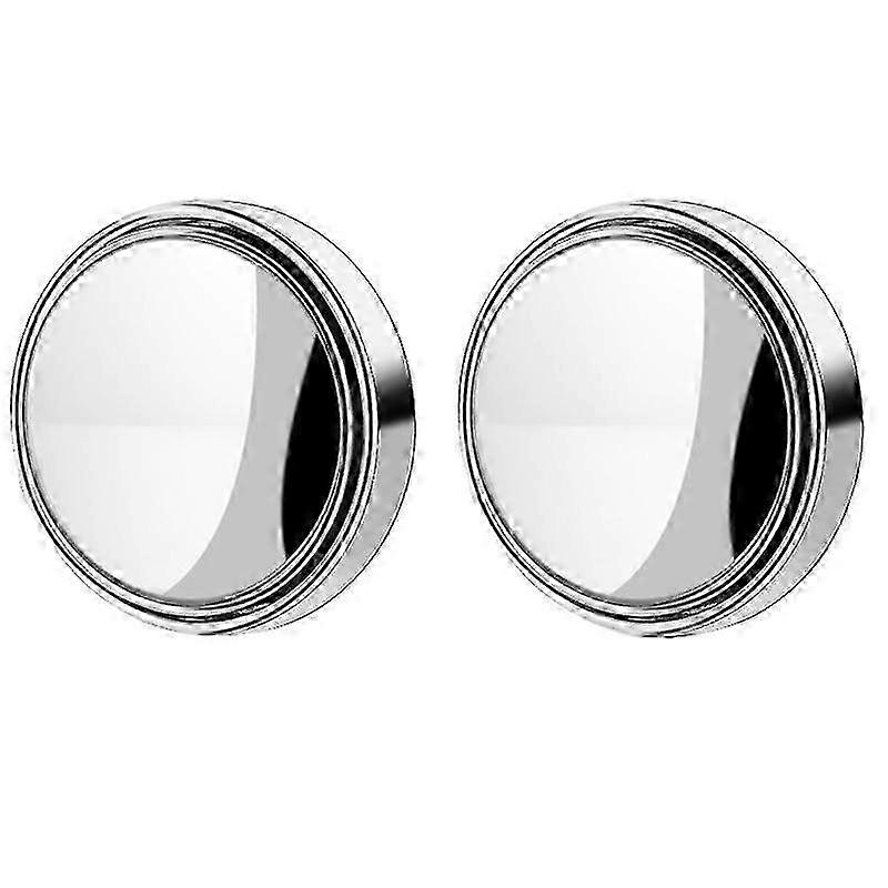 360° Round Car Mirror, Wide View Rearview Mirror, Silver Auxiliary Mirror