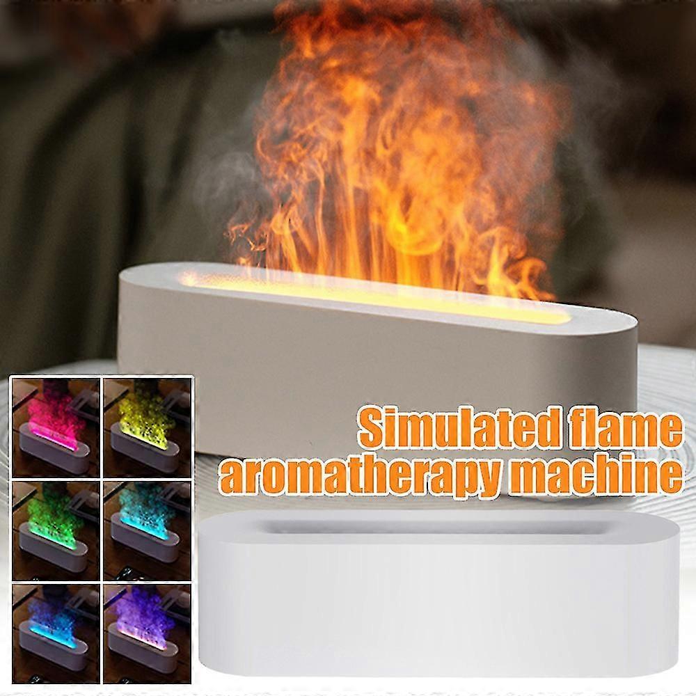 7-color flame effect aromatherapy essential oil diffuser LED night light ultrasonic aromatherapy humidifier creative gift