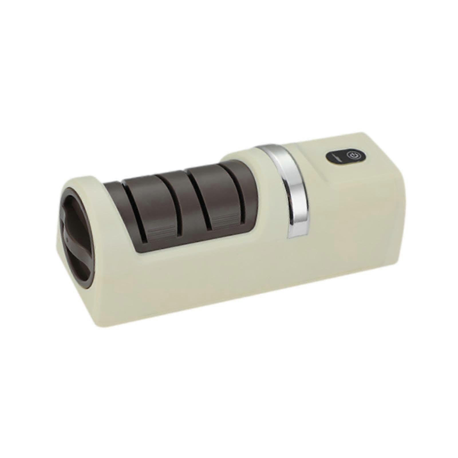 Kitchen Knife Sharpener Portable Electric Sharpener For Restaurant Scissors And Garden Tools Lightweight Reliable White